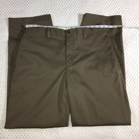 Eddie Bauer Dress Pants Brown Flat Front Classic Fit 34x34 - Picture 6 of 9